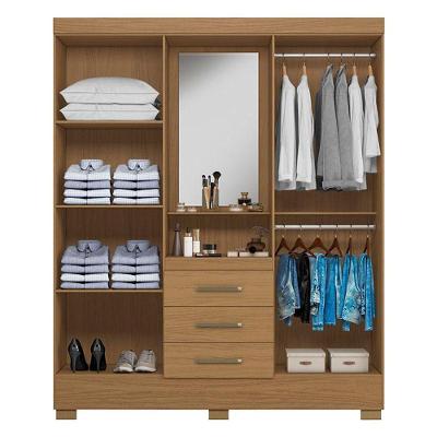 Guarda Roupa Solteiro Paris 2045150 4 Portas de Bater 3 Gavetas Atacama MDP