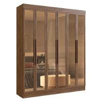 Guarda-roupas Casal 6 Portas Com Vidro Multimóveis Cr35260 Castanho - 2