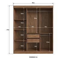 Guarda-roupas Casal 6 Portas Com Vidro Multimóveis Cr35260 Castanho