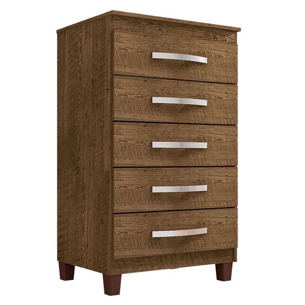 Guarda Roupa Solteiro Modena 4 Portas E Cômoda Gaveteira Cannes Malbec - Incorplac - 5