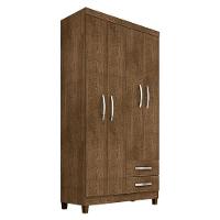Guarda Roupa Solteiro Modena 4 Portas E Cômoda Gaveteira Cannes Malbec - Incorplac - 2