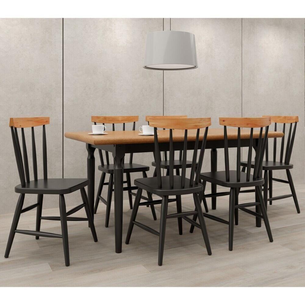 Kit 2 Cadeiras De Jantar Madeira Maciça Multimóveis Cr50114 ébano-natural - 2