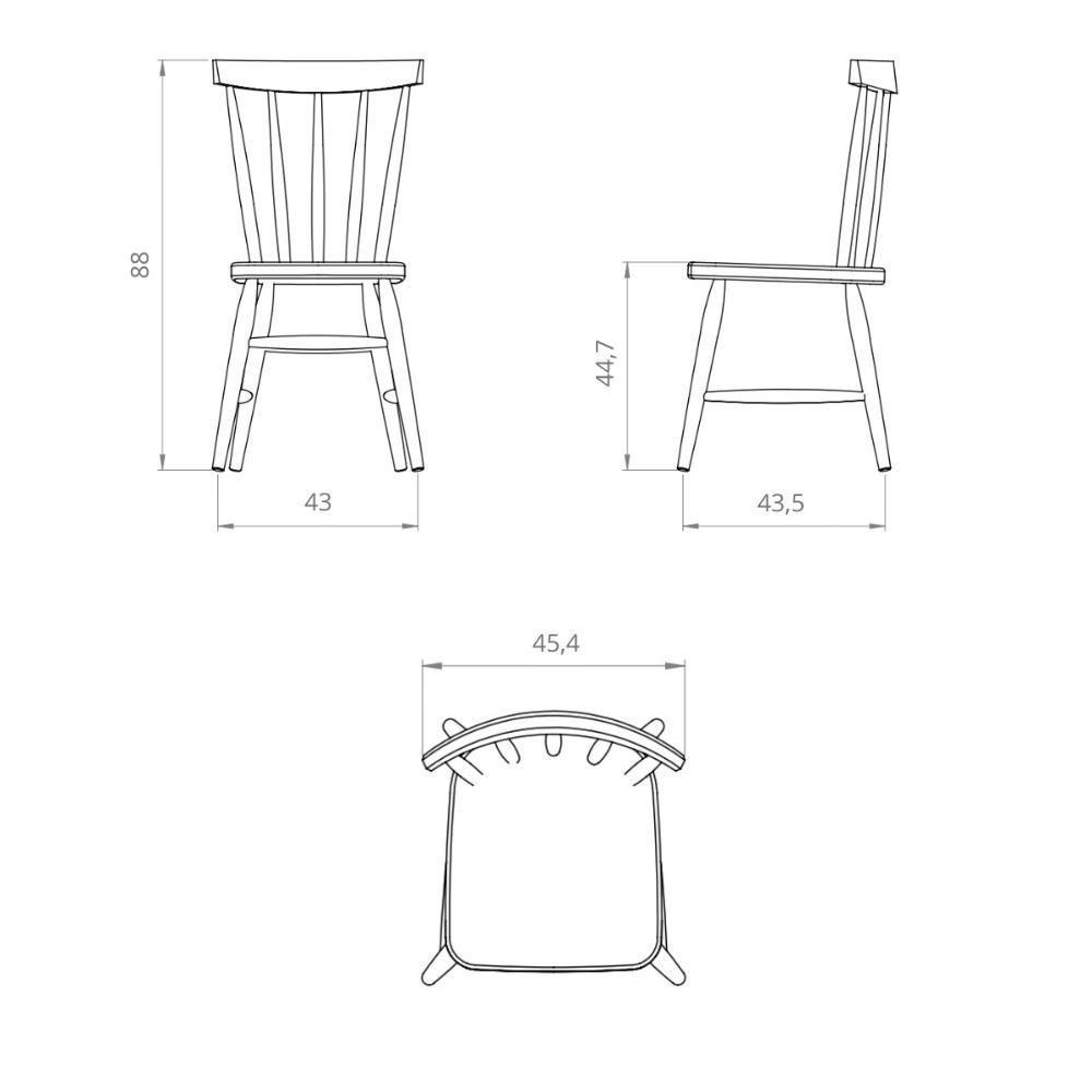 Kit 2 Cadeiras De Jantar Madeira Maciça Multimóveis Cr50114 ébano-natural - 3