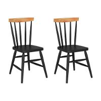 Kit 2 Cadeiras De Jantar Madeira Maciça Multimóveis Cr50114 ébano-natural - 1