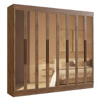 Guarda-roupas Casal 8 Portas Com Vidro Multimóveis Cr35259 Castanho - 2