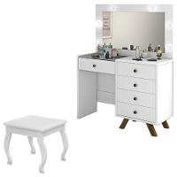Penteadeira Camarim Luna Com Banqueta Branco - Luapa Móveis - 1
