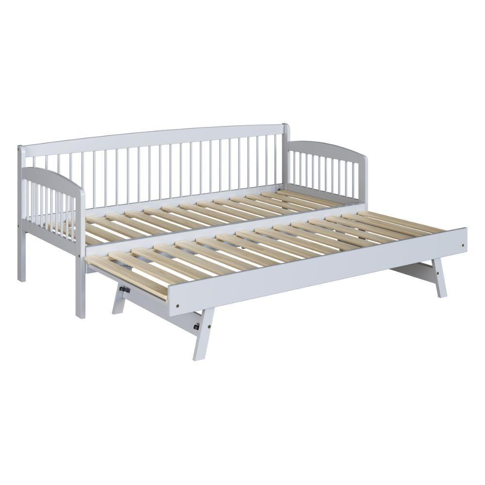 Sofá-cama Com Cama Auxiliar De Madeira Maciça Para Colchão 78x188cm Multimóveis Cr35275 Branco - 3