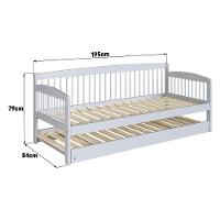 Sofá-cama Com Cama Auxiliar De Madeira Maciça Para Colchão 78x188cm Multimóveis Cr35275 Branco - 2