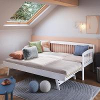 Sofá-cama Com Cama Auxiliar De Madeira Maciça Para Colchão 78x188cm Multimóveis Cr35275 Branco - 7