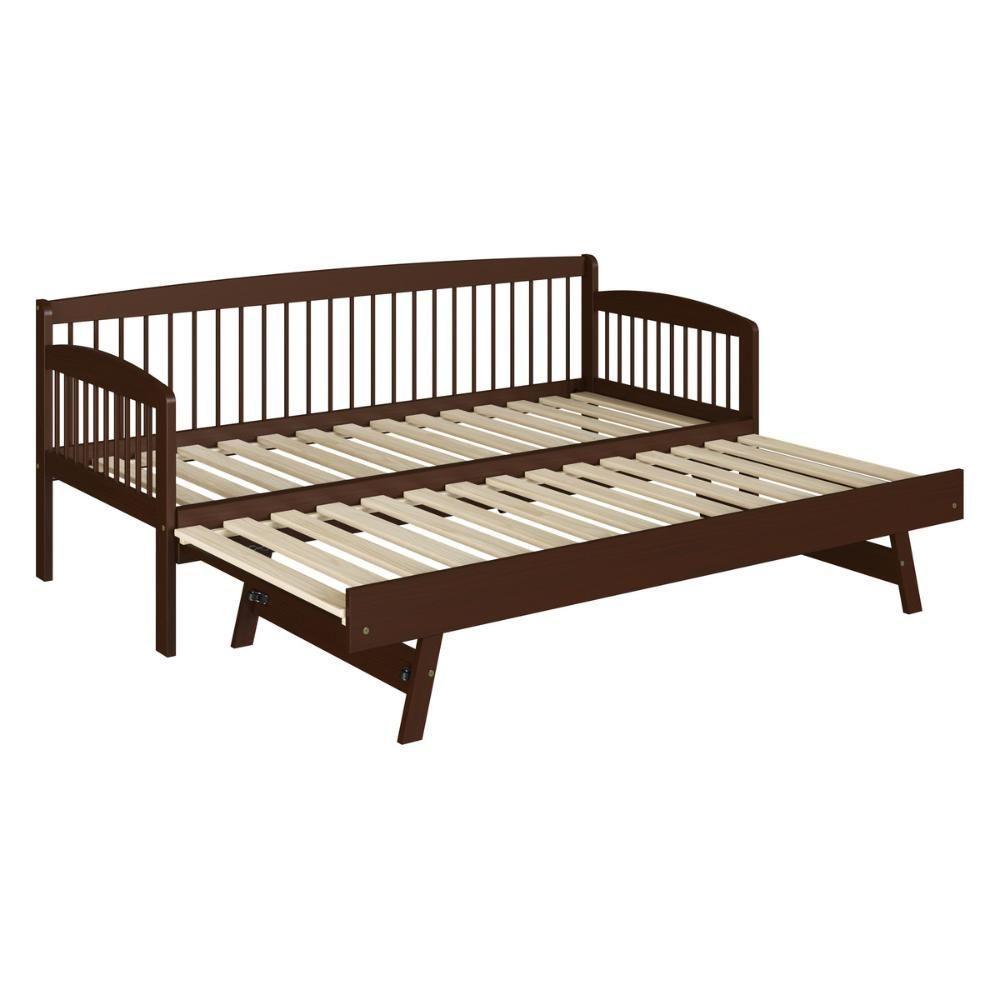 Sofá-cama Com Cama Auxiliar De Madeira Maciça Para Colchão 78x188cm Multimóveis Cr35275 Walnut - 4