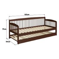 Sofá-cama Com Cama Auxiliar De Madeira Maciça Para Colchão 78x188cm Multimóveis Cr35275 Walnut - 3