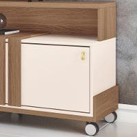 Rack Bancada Para Sala Graci 1.8 Castanho Off White - Hb Móveis - 2