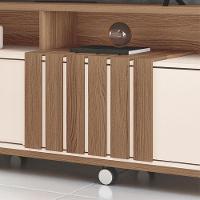 Rack Bancada Para Sala Graci 1.8 Castanho Off White - Hb Móveis - 3