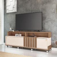 Rack Bancada Para Sala Graci 1.8 Castanho Off White - Hb Móveis - 5