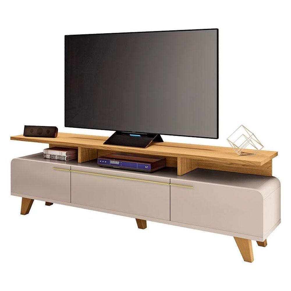 Rack Bancada Para Sala Essenza 2.0 Off White Cinamomo - Hb Móveis - 1