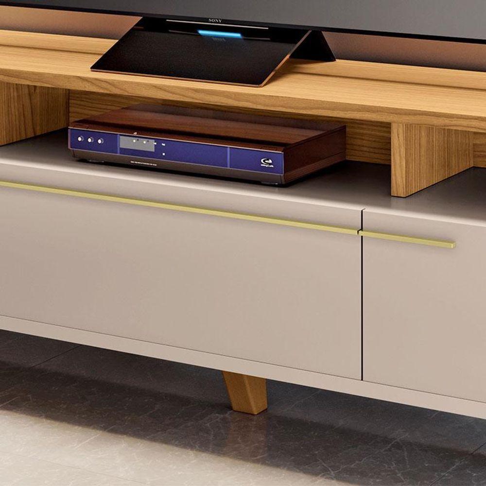 Rack Bancada Para Sala Essenza 2.0 Off White Cinamomo - Hb Móveis - 4