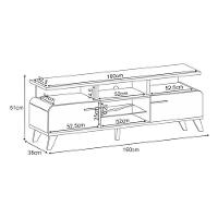 Rack Bancada Para Sala Essenza 1.6 Off White Castanho - Hb Móveis