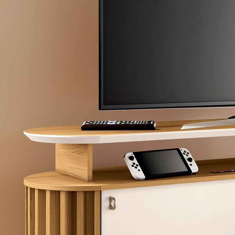 Rack Bancada Para Sala Alba Cinamomo Off White - Hb Móveis - 2