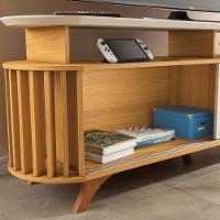 Rack Bancada Para Sala Alba Cinamomo Off White - Hb Móveis - 3