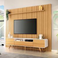 Rack Bancada época Com Painel Ripado You 2.7 Cinamomo Off White - Hb Móveis - 2