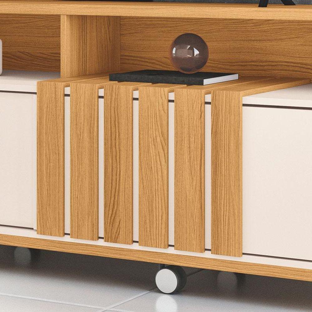 Rack Bancada Para Sala Graci 1.8 Cinamomo Off White - Hb Móveis - 4