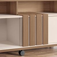 Rack Bancada Para Sala Graci 1.36 Castanho Off White - Hb Móveis