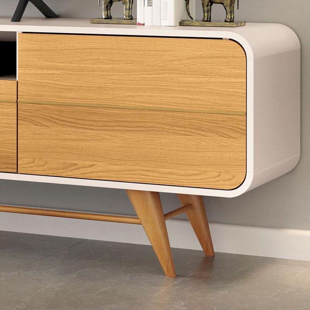 Rack Bancada Para Sala época Off White Cinamomo - Hb Móveis - 2