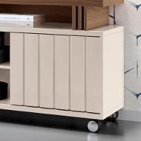 Rack Bancada Para Sala Rivera 1.8 Off White Castanho - Hb Móveis - 3