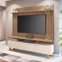 Rack Bancada Essenza E Painel Link 2.0 Off White Castanho - Hb Móveis - 1