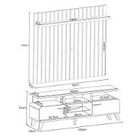 Rack Bancada Essenza E Painel Link 1.6 Off White Castanho - Hb Móveis - 1