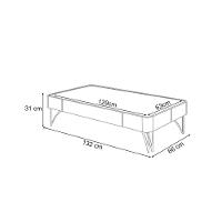 Mesa De Centro Decorativa Rennes Pés De Aço Mdp/mdf Off White/castanho G26 - Gran Belo - 6