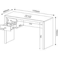 Mesa Para Escritório 02 Gavetas Me4123 Nogal - Tecno Mobili - 3