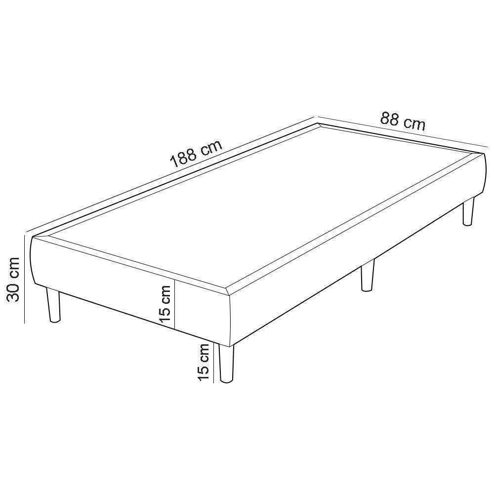 Base Para Cama Box Solteiro 88cm Sleep W01 Linho Cinza Escuro - Lyam Decor - 5