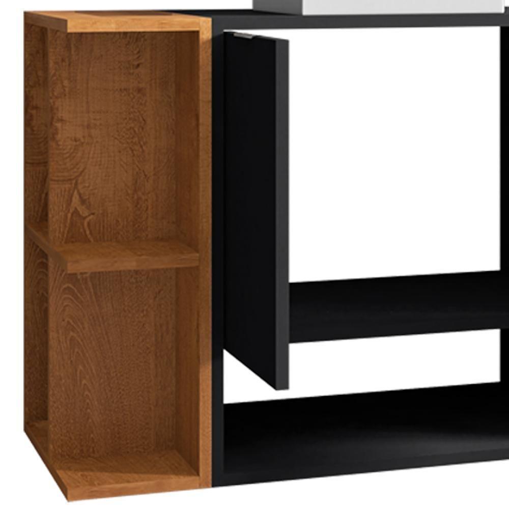 Gabinete Para Banheiro Com Cuba E Espelho Siesta B02 Preto Fosco Naturalle - Lyam Decor - 8