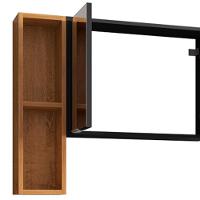 Gabinete Para Banheiro Com Cuba E Espelho Siesta B02 Preto Fosco Naturalle - Lyam Decor - 9