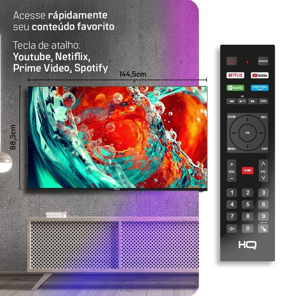 Smart TV HQ 65 4K Tela Sem Bordas Design Slim HQS65NKHM Bivolt - 7