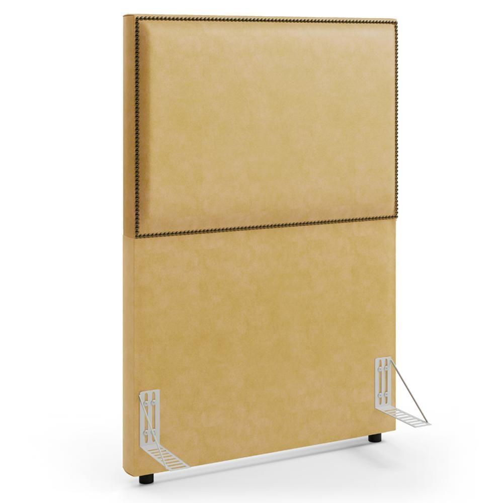 Cabeceira Box Solteiro Com Tachas 100 Cm Vicenza L02 Couríssimo Casco Fendi - Lyam Decor  - 1