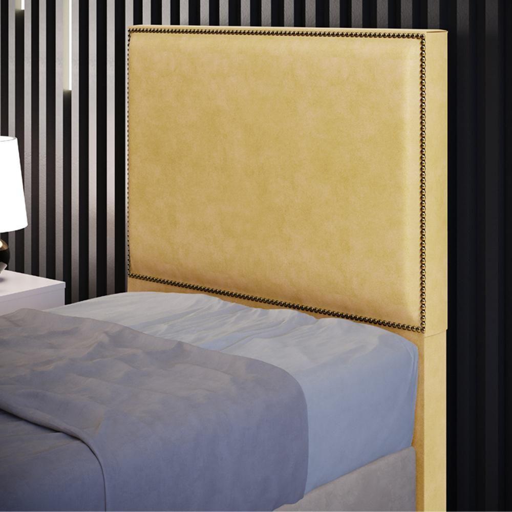 Cabeceira Box Solteiro Com Tachas 100 Cm Vicenza L02 Couríssimo Casco Fendi - Lyam Decor  - 2