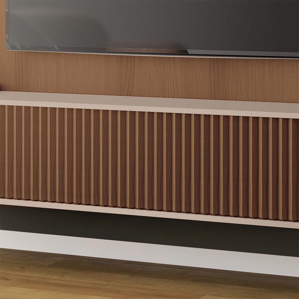 Home Suspenso Decorativo Rennes Mdf/mdp C/led Para Tv Até 85 Polegadas Castanho/off White G26 - Gran Belo - 7