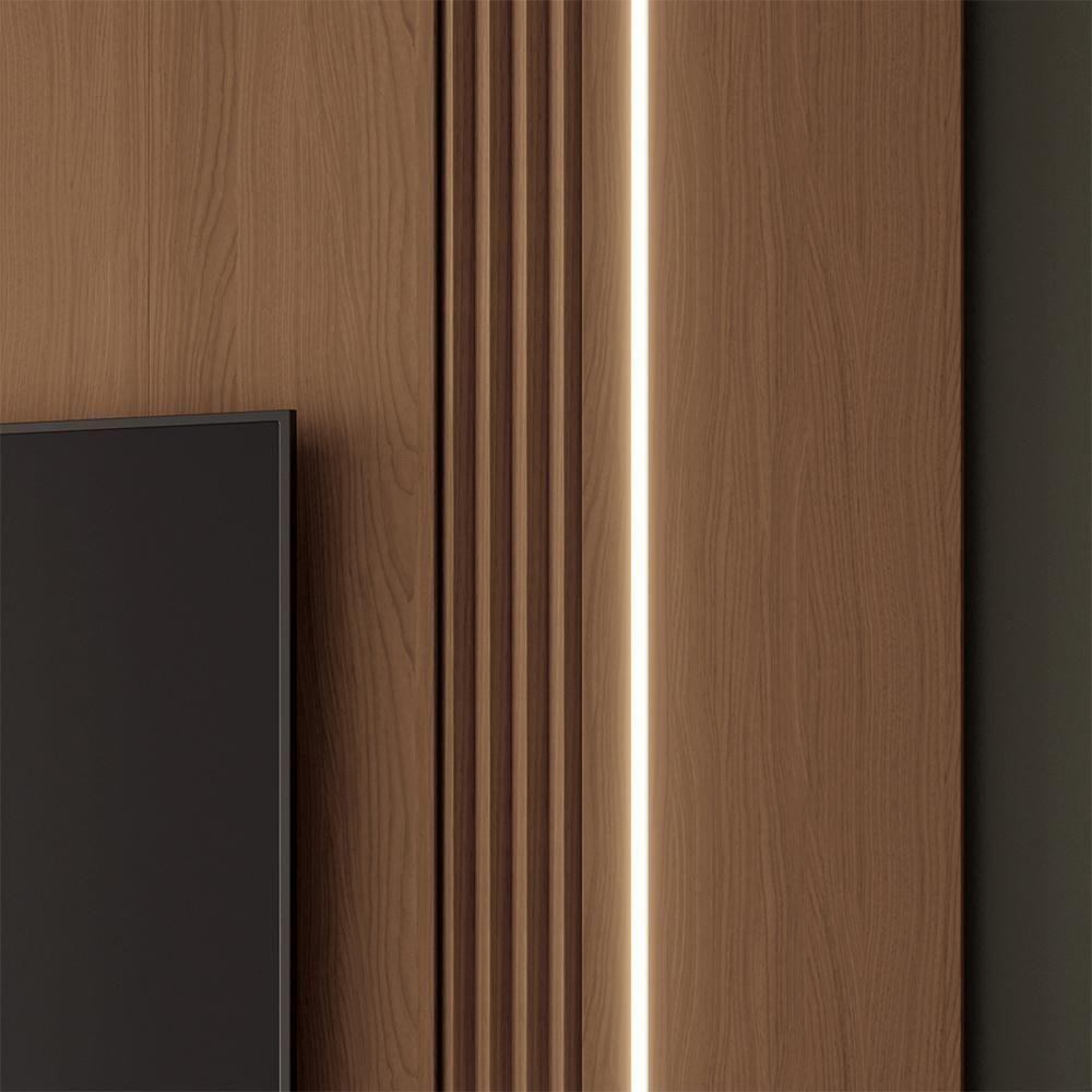 Home Suspenso Decorativo Rennes Mdf/mdp C/led Para Tv Até 85 Polegadas Castanho/off White G26 - Gran Belo - 6