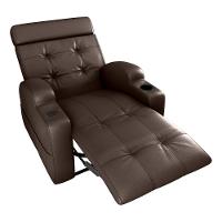 Poltrona Reclinável Do Papai Automática Com Usb E Porta Copos Cherokee Matrix Sintetico Marrom - 5