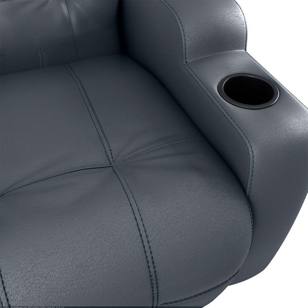 Poltrona Reclinável Do Papai Automática Com Usb E Porta Copos Cherokee Matrix Sintetico Cinza - 2