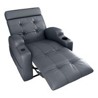 Poltrona Reclinável Do Papai Automática Com Usb E Porta Copos Cherokee Matrix Sintetico Cinza - 5