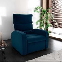 Poltrona Do Papai Reclinável Kwid Matrix Veludo Azul - 5