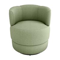 Poltrona Decorativa Giratória Base De Ferro Marselha Matrix Boucle Oliva - 2