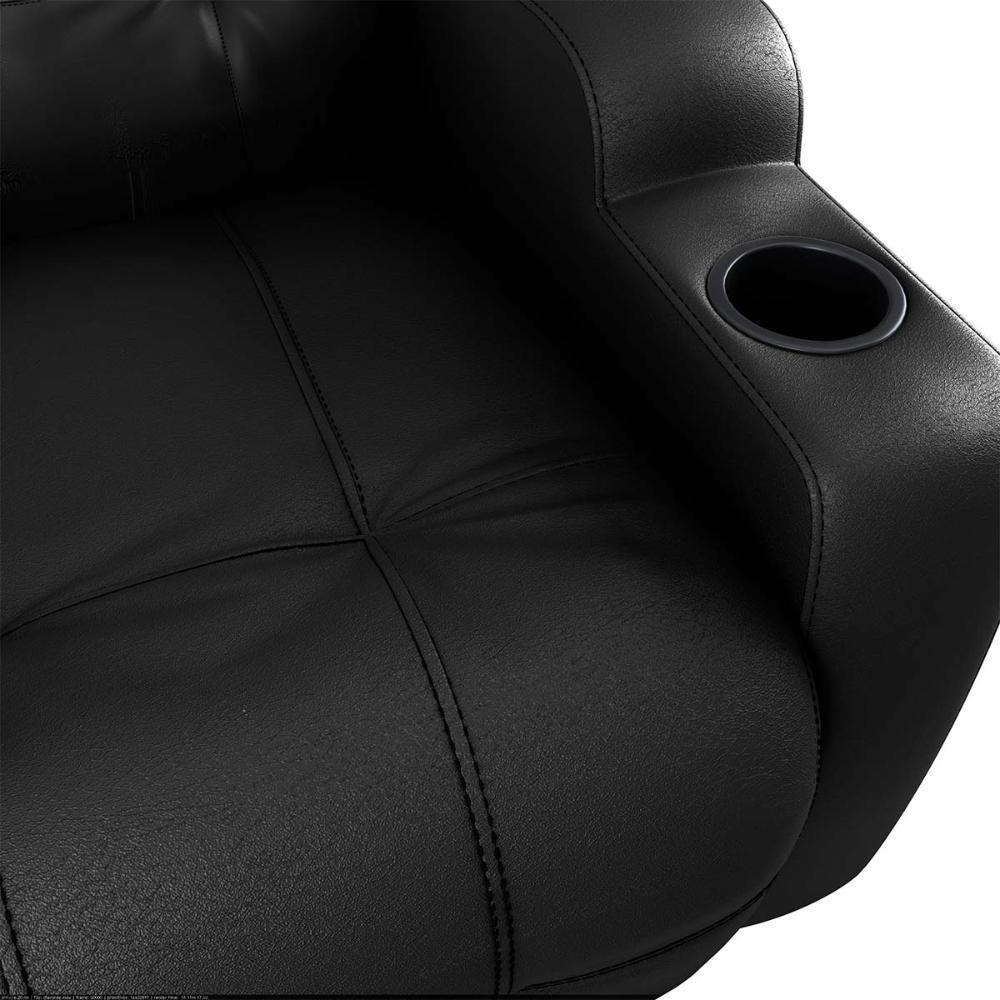 Poltrona Reclinável Do Papai Automática Com Usb E Porta Copos Cherokee Matrix Sintetico Preto - 4