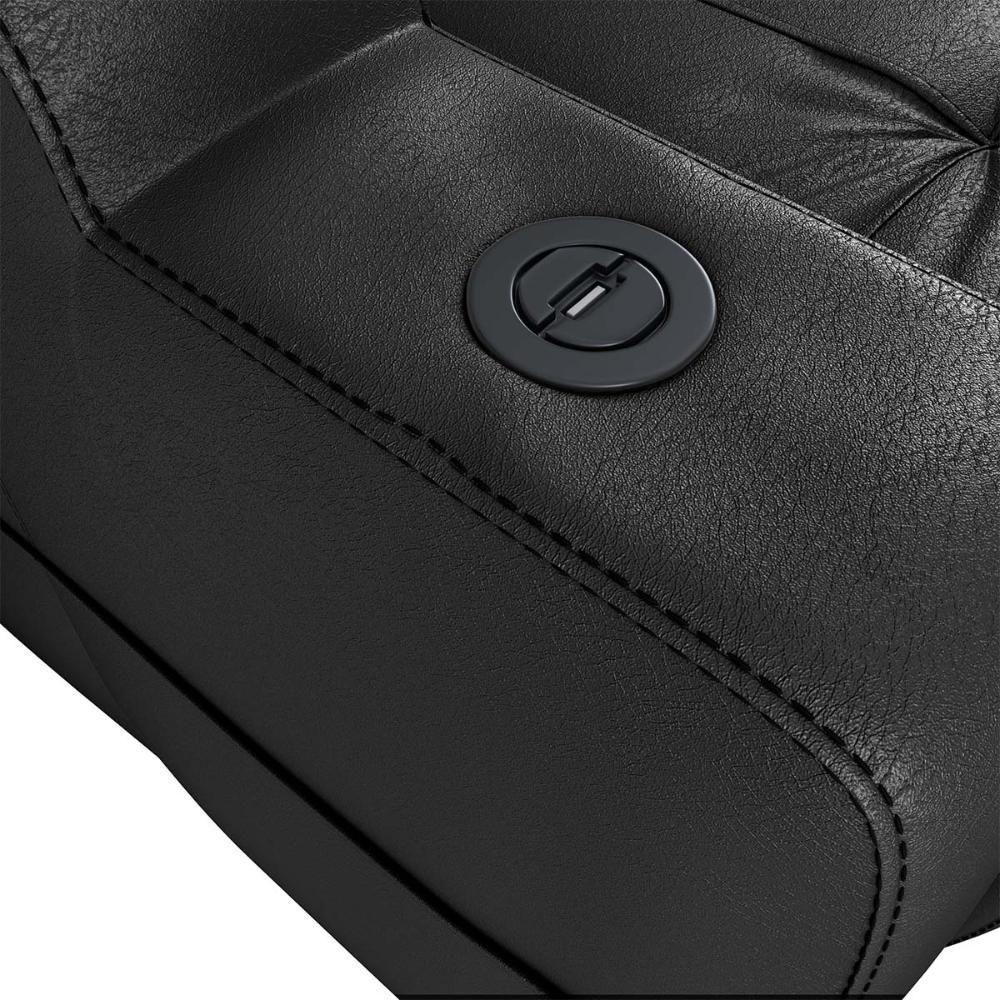 Poltrona Reclinável Do Papai Automática Com Usb E Porta Copos Cherokee Matrix Sintetico Preto - 5