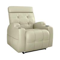 Poltrona Reclinável Do Papai Automática Com Usb E Porta Copos Cherokee Matrix Sintetico Bege - 1