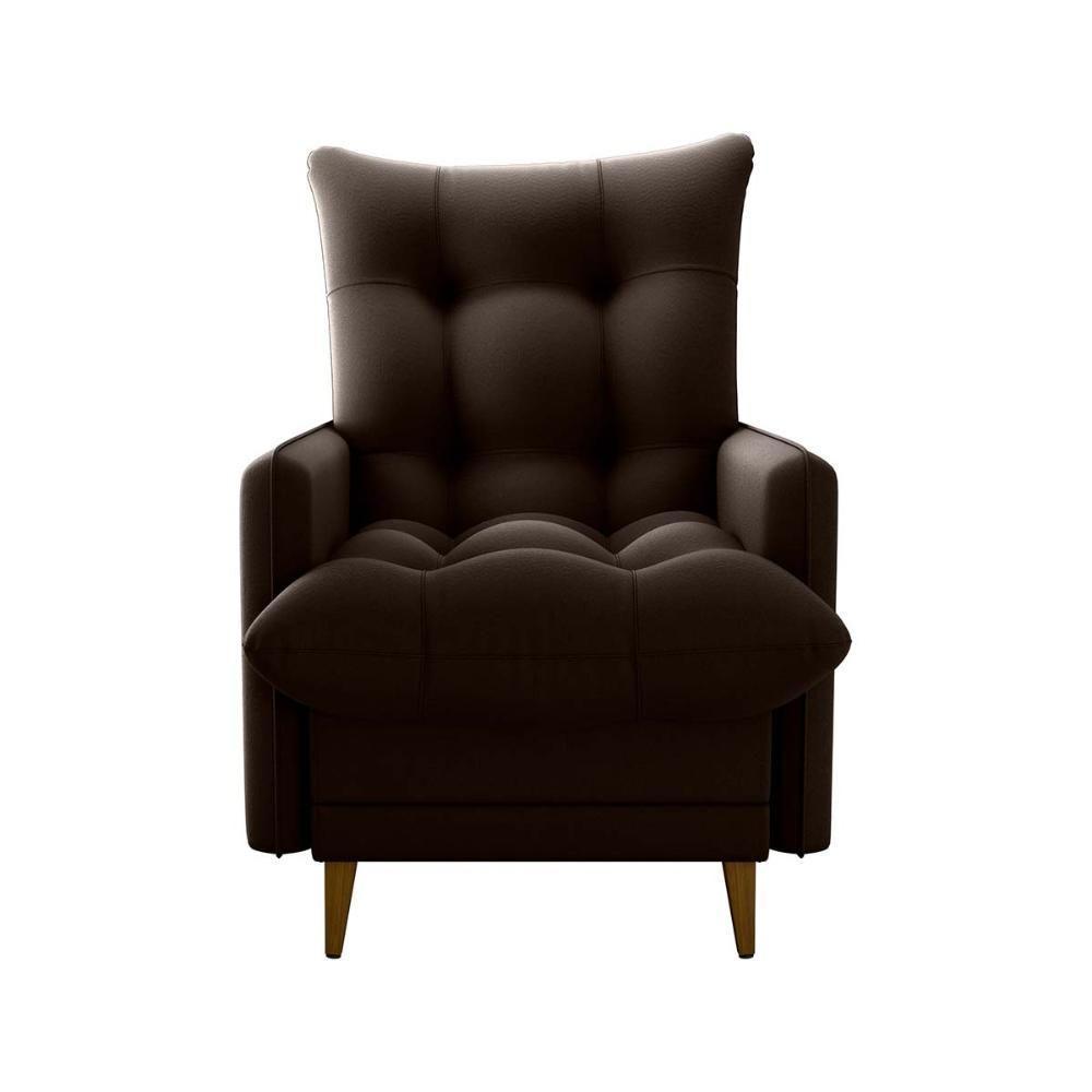 Poltrona De Amamentação Com Puff Montreal Matrix Suede Marrom - 5