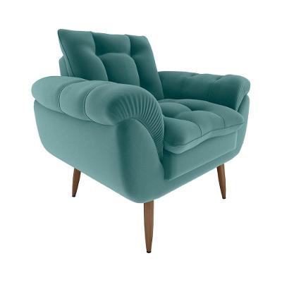 Poltrona Decorativa Xangai Confortável Veludo Verde Matrix